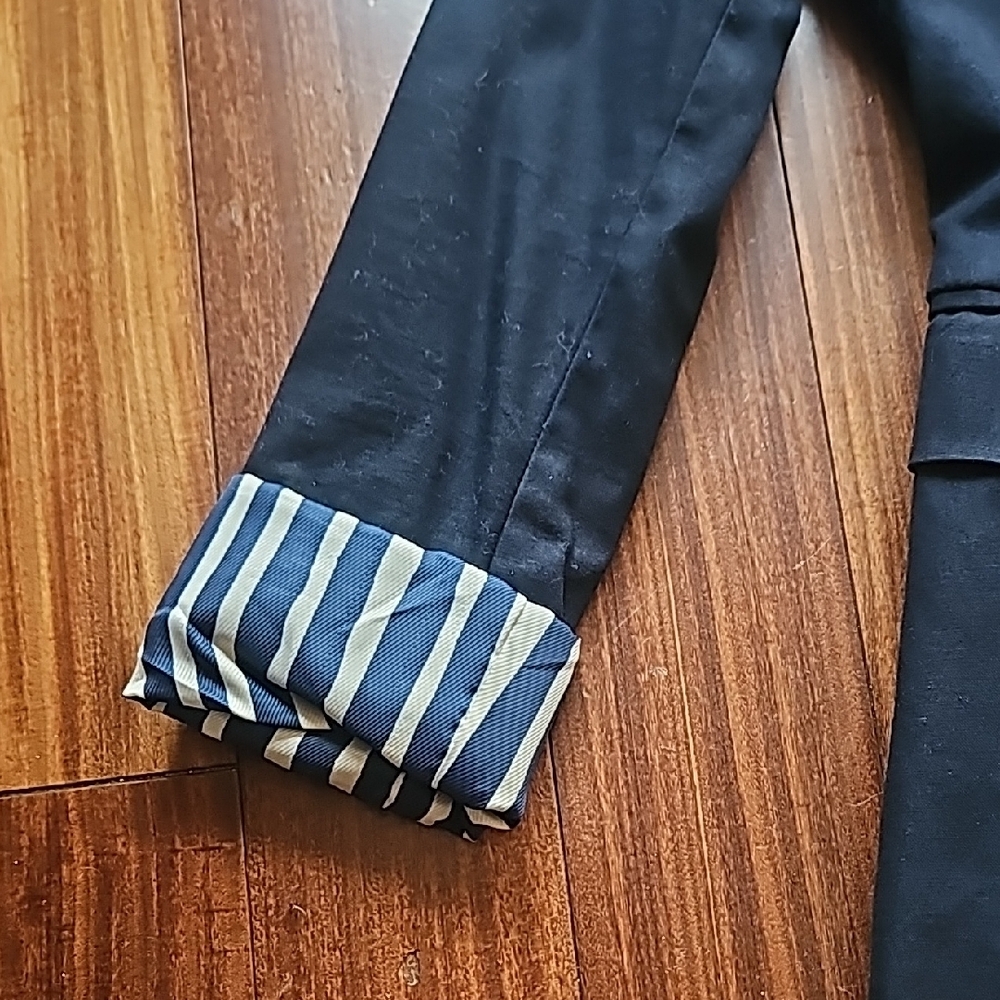 Zara Navy Blue Blazer with Striped Interior - Picture 8 of 10